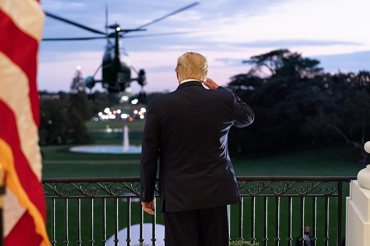 October 5, 2020: Donald Trump returns to the White House from Walter Reed National Military Medical Center after contracting COVID-19. 