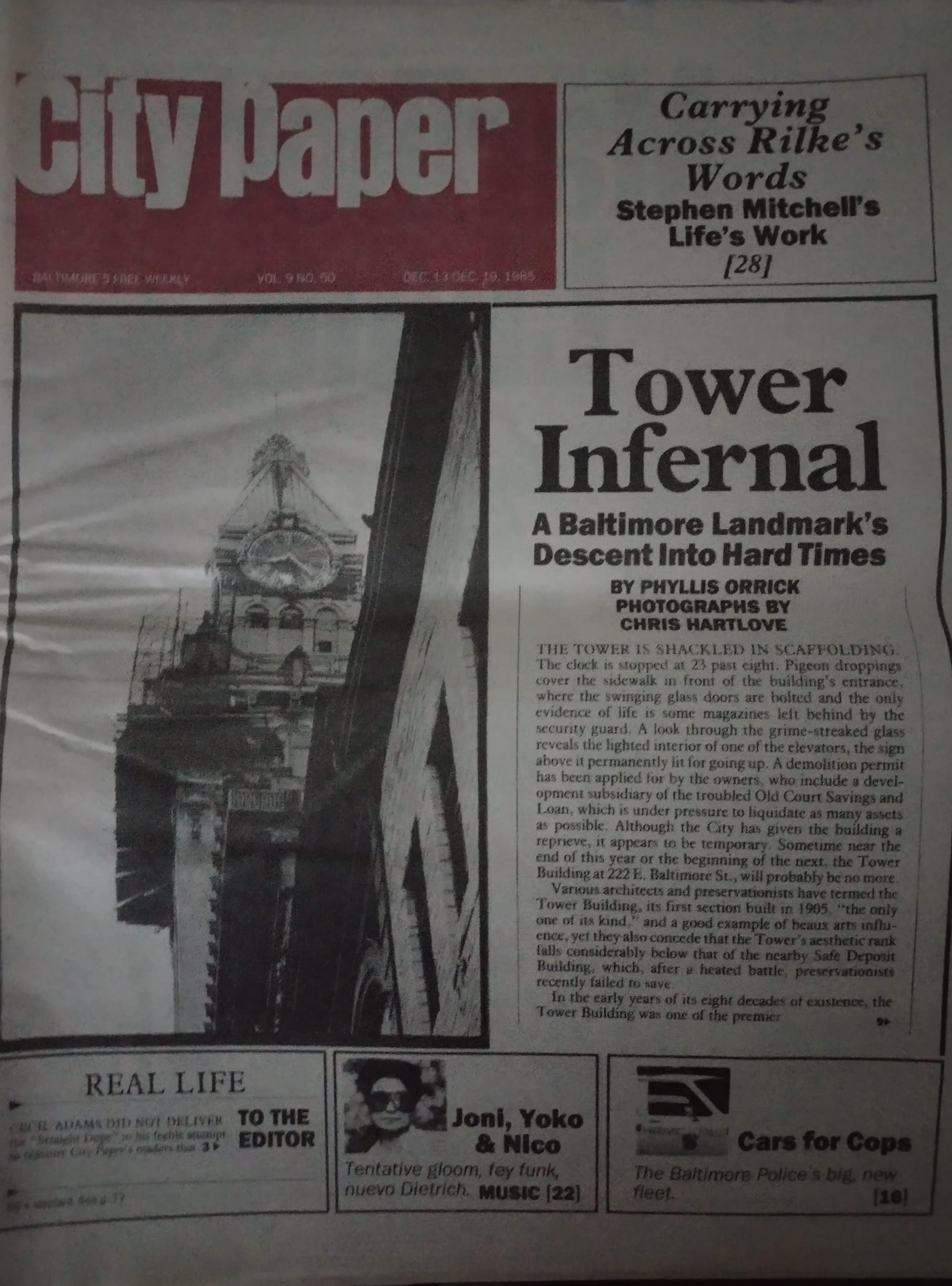 Baltimore City Paper, December 13, 1985