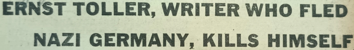 Headline from the evening edition of the New York Journal-American on May 22, 1939. (Library of Congress)